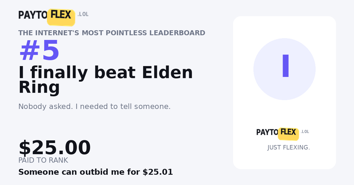Share card for I finally beat Elden Ring