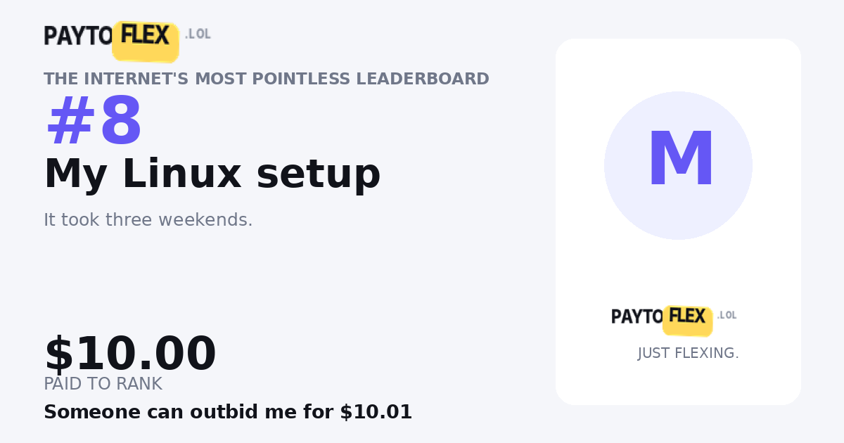 Share card for My Linux setup